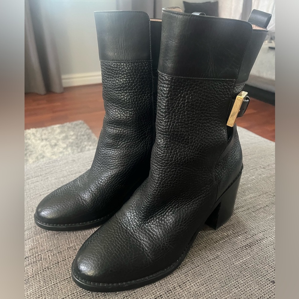 Stuart Weitzman Women’s JOPLIN Black Heeled Boots Sz 9M - Picture 3 of 11